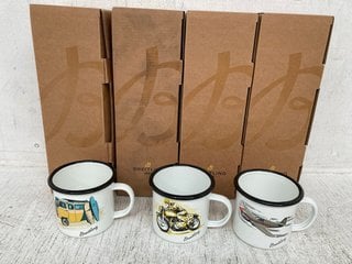 5 X 3 PIECE SETS OF BREITLING THERMAL CAMPING MUGS IN WHITE: LOCATION - E10