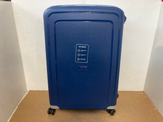 SAMSONITE LARGE SUITCASE IN BLUE: LOCATION - WH6