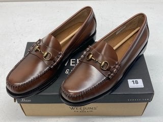 WEEJUNS G.H.BASS HERITAGE LINCOLN HORSEBIT LOAFERS - MID BROWN LEATHER - UK SIZE 10.5 - RRP £210: LOCATION - BOOTH