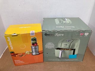 NUTRIBULLET 1200 SERIES BLENDER - MODEL: NB-BX799D-23 TO INCLUDE SWAN RETRO 6L GREEN AIR FRYER - MODEL: SD10510GN: LOCATION - H12