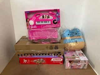 6 X ASSORTED CHILDRENS TOYS TO INCLUDE BARBIE ELECTRONIC KEYBOARD WITH LIGHTS: LOCATION - H7