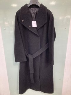 WHISTLES MORGAN FUNNEL NECK COAT - BLACK - UK SIZE 12 - RRP £329: LOCATION - BOOTH