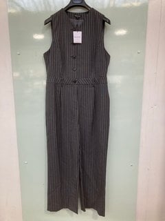 WHISTLES PINSTRIPE JUMPSUIT - GREY - UK SIZE 14 - RRP £199: LOCATION - BOOTH