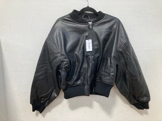 LAYTON BOMBER JACKET 4TH RECKLESS IN BLACK - UK SIZE 8: LOCATION - H3