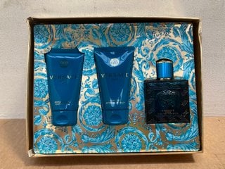 VERSACE EROS MENS 3 PIECE BEAUTY SET TO INCLUDE VERSACE EROS 50ML EAU DE TOILETTE: LOCATION - G1