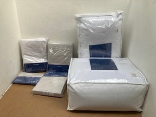 QTY OF ASSORTED BEDROOM ITEMS TO INCLUDE SOAK & SLEEP LUXURY EGYPTIAN COTTON BED LINEN SHEET: LOCATION - G3