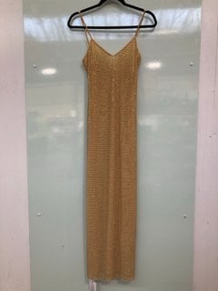 SELF-PORTRAIT YELLOW HOTFOX MESH SHORTER MAXI DRESS - UK SIZE 8 - RRP £450: LOCATION - BOOTH