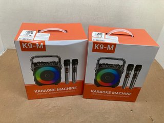 2 X KARAOKE MACHINE WITH TWO WIRELESS MICROPHONES - MODEL K9-M: LOCATION - G4