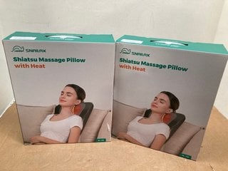 2 X SNAILAX SHIATSU MASSAGE PILLOWS WITH HEAT - MODEL: SL-128: LOCATION - G5