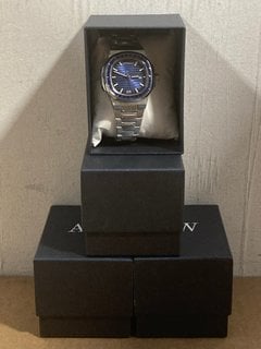 4 X LIMBANI AW MENS WATCHES IN STAINLESS STEEL WITH BLUE DIAL: LOCATION - G8