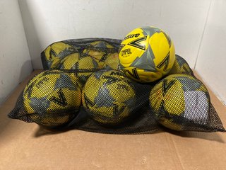 QTY OF MITRE FOOTBALLS IN YELLOW/BLACK WITH BALL BAG: LOCATION - G8