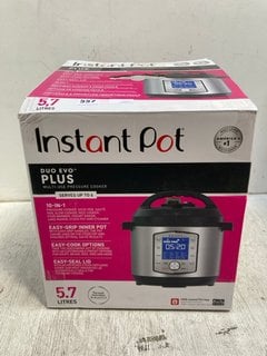 INSTANT POT 10-IN-1 DUO EVO PLUS 5.7L PROGRAMMABLE PRESSURE COOKER- RRP £100: LOCATION - G9