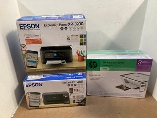 3 X ASSORTED PRINTERS TO INCLUDE EPSON EXPRESSION HOME XP-3200 PRINTER: LOCATION - G10