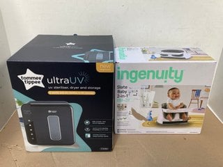 TOMMEE TIPPEE ULTRA UV STERILISER , DRYER AND STORAGE IN BLACK TO INCLUDE INGENUITY SLATE 2-IN-1 BABY BASE: LOCATION - G15