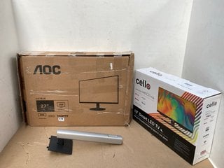 CELLO 19" SMART LED TV TO INCLUDE AOC 27" MONITOR: LOCATION - G15