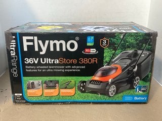 FLYMO 36V ULTRASTORE 380R LAWNMOWER - RRP:£250: LOCATION - F17