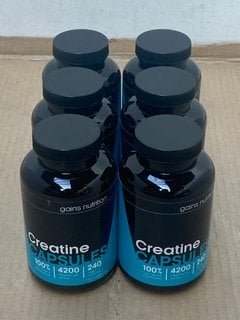 6 X CREATINE GAINS NUTRITION CAPSULES: LOCATION - F16