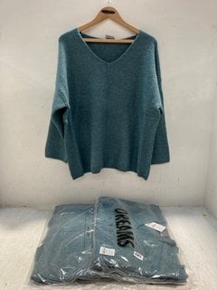 3 X WOMENS DREAM LONDON JUMPERS IN SEA BLUE UK SIZE S: LOCATION - F14