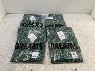 4 X WOMENS DREAM LONDON GREEN PRINTED DRESSES UK SIZE S: LOCATION - F13