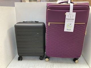 ROCK SLOANE LARGE PURPLE SUITCASE TO INCLUDE ROCK CABIN BAG IN BLACK: LOCATION - F12