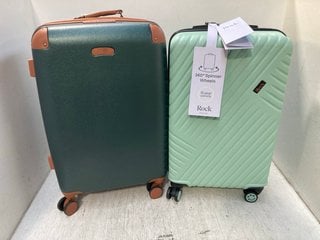 2 X ROCK MEDIUM TRAVEL LUGGAGE IN GREEN: LOCATION - F11