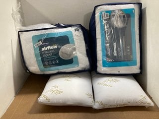 4 X ASSORTED BEDDING ITEMS TO INCLUDE SILENTNIGHT KING AIRFLOW MATTRESS TOPPER: LOCATION - WH2