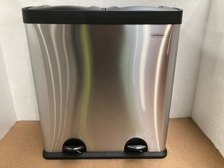 VONHAUS 60L 2 IN 1 RECYCLING BIN IN SILVER - MODEL: 3007631 - RRP:£100: LOCATION - F6