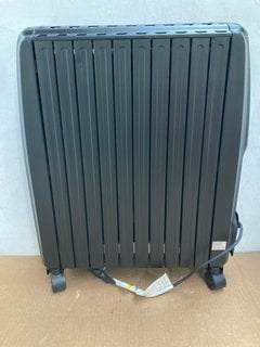 VONHAUS 2500W OIL FILLED RADIATOR IN BLACK WITH DIGITAL DISPLAY - MODEL: 2500449 - RRP:£169: LOCATION - F6