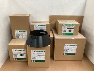 QTY OF ASSORTED CONVESA CHIMNEY ITEMS TO INCLUDE BLACK FLAT ADAPTOR: LOCATION - F6