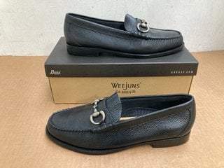 MENS WEEJUNS LINCOLN BLACK TEXTURED LEATHER LOAFERS UK SIZE 10.5 - RRP:£210: LOCATION - F5