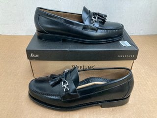 MENS WEEJUNS LINCOLN HORSEBIT TASSEL LOAFERS IN BLACK UK SIZE 9 - RRP:£215: LOCATION - F5