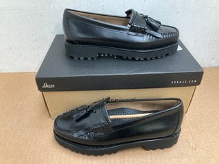 WOMENS WEEJUNS 90S ESTHER KILTIE TASSEL BLACK LEATHER LOAFERS UK SIZE 6 - RRP:£170: LOCATION - F5