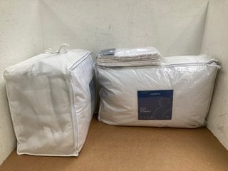 3 X ASSORTED SOAK & SLEEP BEDDING ITEMS TO INCLUDE LUXURY QUILTED COTTON PILLOW PROTECTOR: LOCATION - F5