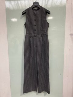 WOMENS WHISTLES PINSTRIPE JUMPSUIT IN GREY UK SIZE 8 - RRP:200: LOCATION - F3