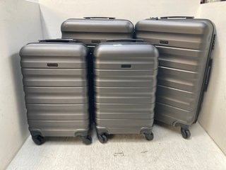 4 X ASSORTED JOHN LEWIS & PARTNERS GREY SUITCASES IN SMALL / MEDIUM: LOCATION - F1