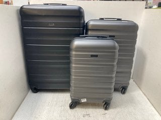 3 X JOHN LEWIS & PARTNERS GREY SUITCASES IN S/M/L: LOCATION - F1