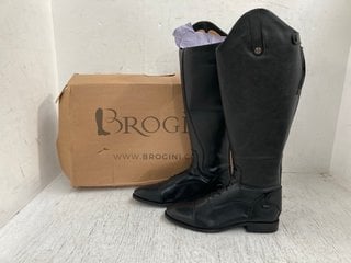 WOMENS BROGINI COMO V2 LONG LACED RIDING BOOTS IN BLACK UKL SIZE 10.5 -RRP:£120: LOCATION - E2