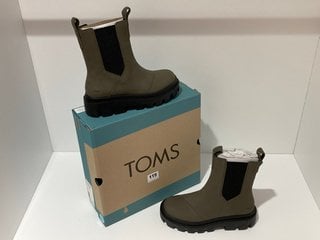 TOMS WOMEN'S ROWAN WATER RESISTANT CHELSEA BOOTS - OLIVE NIGHT - UK 3 - RRP £135: LOCATION - LUXURY