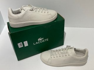 LACOSTE MEN'S COURT ZERO 0722 1 LEATHER COURT CUPSOLE TRAINERS - OFF WHITE/OFF WHITE - UK 9 - RRP £85: LOCATION - LUXURY