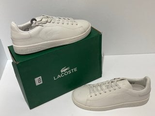 LACOSTE MEN'S COURT ZERO 0722 1 LEATHER COURT CUPSOLE TRAINERS - OFF WHITE/OFF WHITE - UK 11 - RRP £85: LOCATION - LUXURY