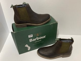 BARBOUR MEN'S FARSLEY LEATHER CHELSEA BOOTS - CHOCO - UK 9 - RRP £129: LOCATION - LUXURY