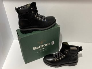 BARBOUR WOMEN'S STANTON LEATHER HIKING STYLE BOOTS - BLACK - UK 8 - RRP £135: LOCATION - LUXURY