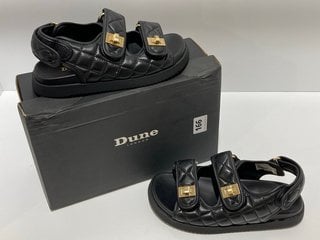 DUNE WOMEN'S LOCKSTOCK LEATHER DOUBLE STRAP SANDALS - BLACK - UK 3 - RRP £95: LOCATION - LUXURY