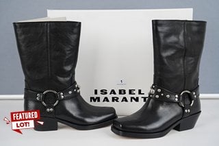 ISABEL MARANT WOMEN'S ANTYA LEATHER HARNESS BOOTS - BLACK - UK 4 - RRP £755: LOCATION - LUXURY