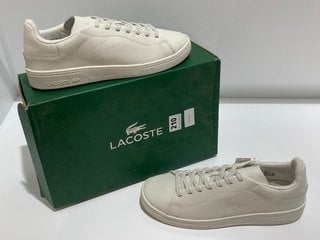 LACOSTE MEN'S COURT ZERO 0722 1 LEATHER COURT CUPSOLE TRAINERS - OFF WHITE/OFF WHITE - UK 8 - RRP £85: LOCATION - LUXURY