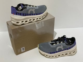 ON WOMEN'S CLOUDMONSTER RUNNING TRAINERS - MIST/BLUEBERRY - UK 6 - RRP £160: LOCATION - LUXURY