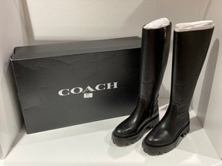 COACH WOMEN'S JULIETTA LEATHER KNEE HIGH BOOTS - BLACK - UK 5 - RRP £350: LOCATION - LUXURY