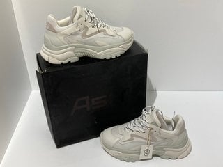 ASH WOMEN'S ADDICT CHUNKY RUNNING STYLE TRAINERS - OFF WHITE/WHITE - UK 6 - RRP £229: LOCATION - LUXURY