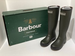 BARBOUR WOMEN'S ABBEY TALL WELLIES - OLIVE - UK 5 - RRP £69.95: LOCATION - LUXURY