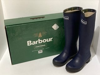 BARBOUR WOMEN'S ABBEY TALL WELLIES - NAVY - UK 6 - RRP £54.95: LOCATION - LUXURY